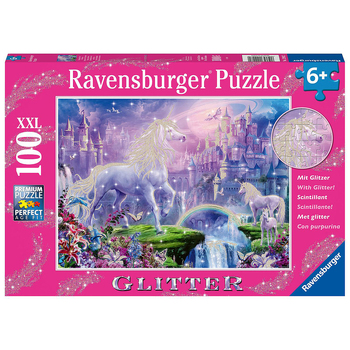 100pc Ravensburger Unicorn Kingdom Jigsaw Kids/Childrens Puzzle Glitter 6Y+
