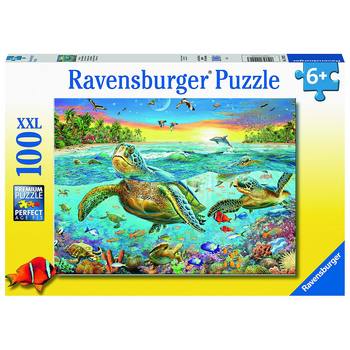 100pc Ravensburger Swim With Sea Turtles Jigsaw Puzzle 49x36cm 6y+