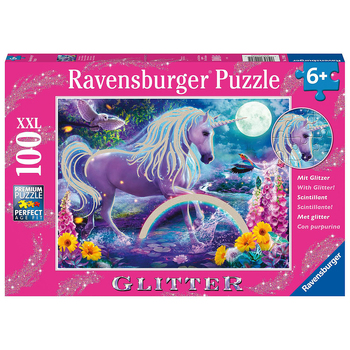 100pc Ravensburger Glitter Unicorn Jigsaw Puzzle 49x36cm 6y+