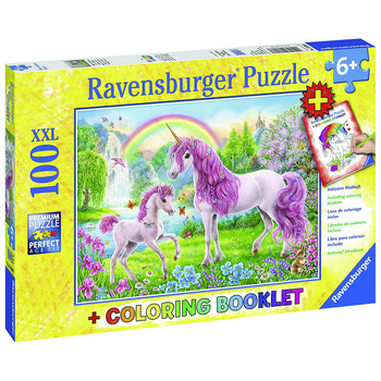 100pc Ravensburger Magical Unicorns Jigsaw Puzzle w/ Colouring Booklet 6y+