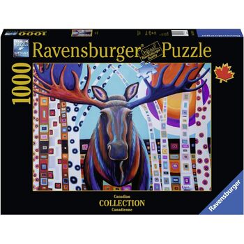 1000pc Ravensburger Winter Moose Jigsaw Puzzle Set Adults