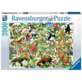 2000pc Ravensburger Jungle Animals Family Jigsaw Puzzle 