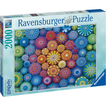 2000pc Ravensburger Radiating Rainbow Mandalas Adults Jigsaw Puzzle 