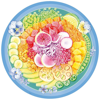 500pc Ravensburger Poke Bowl Circle Jigsaw Puzzle Set Adults