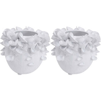 2PK LVD Ceramic Planter/Vase Home Decor 11.5cm Petite White