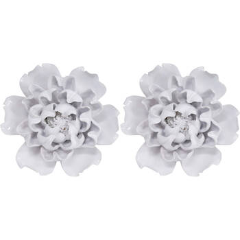 2PK LVD Ceramic Cabbage Sculpture Home Decor 14.5cm White