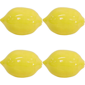 4PK LVD Ceramic Lemon Sculpture Home Decor Medium 10cm Yellow