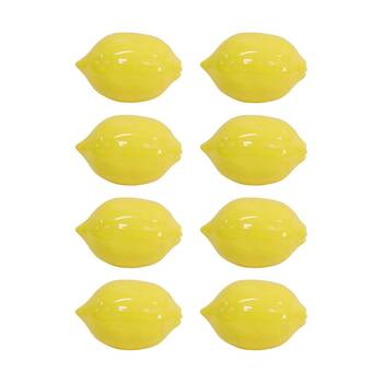 8PK LVD Ceramic Lemon Sculpture Home Decor Medium 10cm Yellow