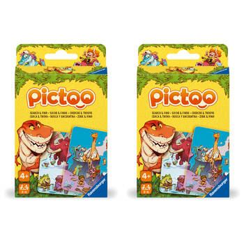 2PK Ravensburger Pictoo Dino Fast Paced Search & Find Kids Toy Card Game 3y+