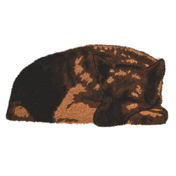 Esschert Design Doormat Sleeping Guard Dog Indoor Outdoor Brown