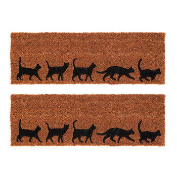 2PK Esschert Design Door Mat Cats Indoor Outdoor Decor 75.1m Brown