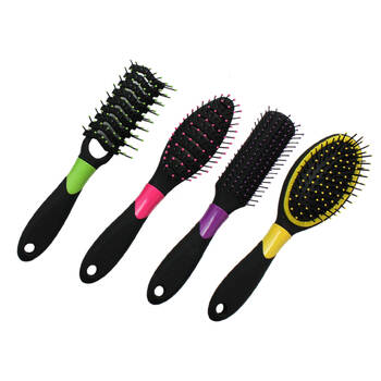 4PK Salon Professional Women's Hair Brush Comb w/ Quality Bristles Assorted