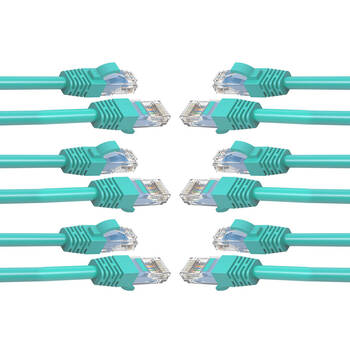 6PK Cruxtec 0.5m CAT6 Network Cable - Green
