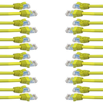 12PK Cruxtec 0.5m CAT6 Network Cable - Yellow
