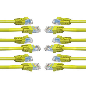 6PK Cruxtec 0.5m CAT6 Network Cable - Yellow