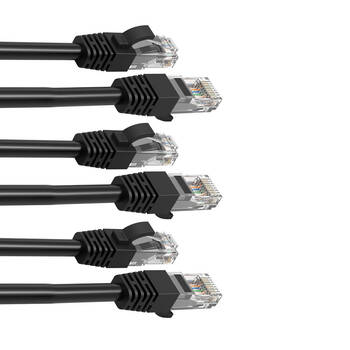 3PK Cruxtec 1m CAT6 Network Cable - Black