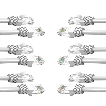 6PK Cruxtec 1m CAT6 Network Cable - White