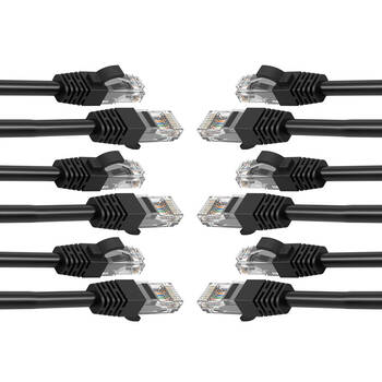 6PK Cruxtec 3m CAT6 Network Cable - Black