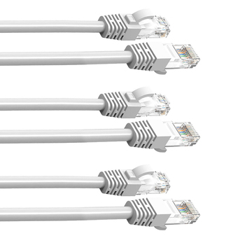 3PK Cruxtec 3m CAT6 Network Cable - White