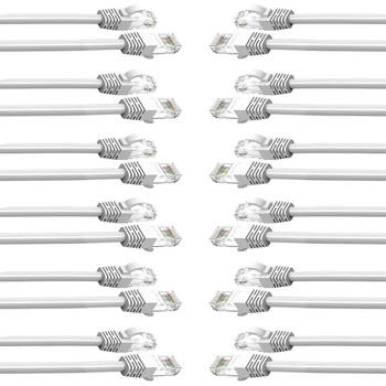 12PK Cruxtec 5m CAT6 Network Cable - White