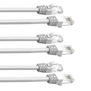 3PK Cruxtec 5m CAT6 Network Cable - White