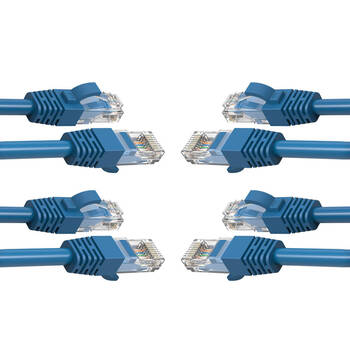 4PK Cruxtec 10m CAT6 Network Cable - Blue