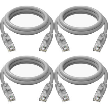 4PK Cruxtec CAT6 10GbE Home/Office Ethernet Cable 10m - Grey
