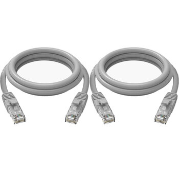 2PK Cruxtec CAT6 10GbE Home/Office Ethernet Cable 15m - Grey
