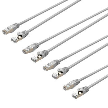 4PK Cruxtec 50cm Cat7 10GbE SF/FTP Triple Shielding Ethernet Cable - White