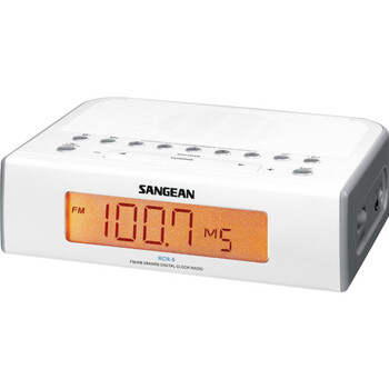 Basic Am / Fm Bedside Clock Radio Sangean - Silver & White