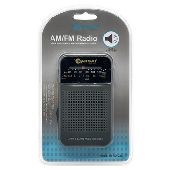 Sansai AM/FM Mega Bass Radio Dark Grey