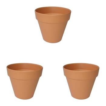 3PK Homeleisure Replicotta Round Pot 200mm Outdoor Garden 