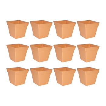12PK Homeleisure Replicotta Square Pot 100mm Outdoor Garden 