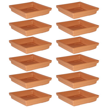 12PK Homeleisure Replicotta Square Saucer 100mm Garden 