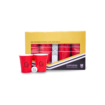NRL Reusable Cups & Balls Beer Pong Party Game Brisbane Broncos