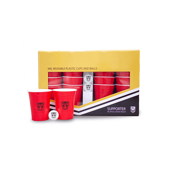 NRL Reusable Cups & Balls Beer Pong Party Game New Zealand Warriors