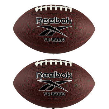 2PK Reebok VR-1500 Official Size American Leather Football Brown