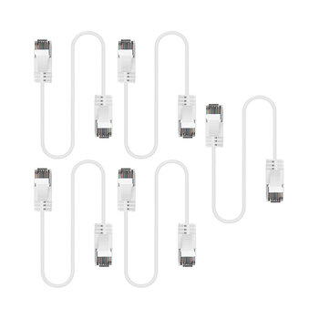 5PK Cruxtec Ultra-Thin CAT6A U/UTP Ethernet Cable 0.5m - White