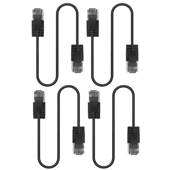 4PK Cruxtec Ultra-Thin CAT6A U/UTP Ethernet Cable 2m - Black
