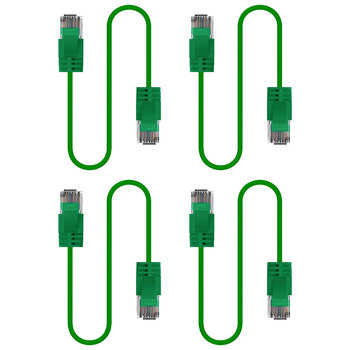 4PK Cruxtec Ultra-Thin CAT6A U/UTP Ethernet Cable 2m - Green