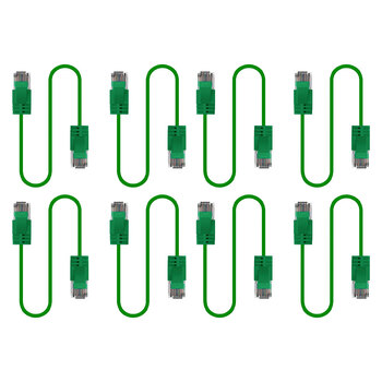 8PK Cruxtec Ultra-Thin CAT6A U/UTP Ethernet Cable 2m - Green