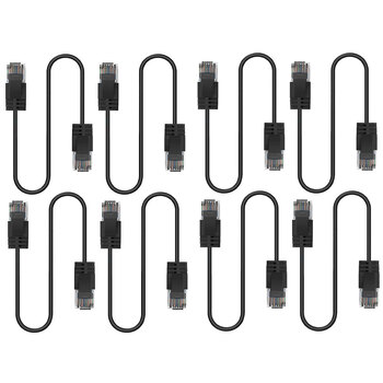 8PK Cruxtec Ultra-Thin CAT6A U/UTP Ethernet Cable 3m - Black