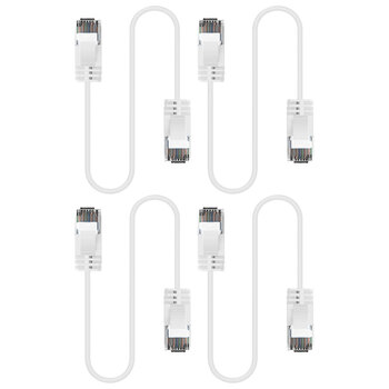 4PK Cruxtec Ultra-Thin CAT6A U/UTP Ethernet Cable 3m - White