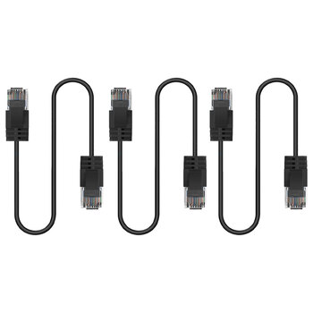 3PK Cruxtec Ultra-Thin CAT6A U/UTP Ethernet Cable 5m - Black