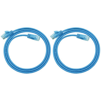 2PK Cruxtec RF6A-050-BL Ultra-Thin CAT6A U/UTP Ethernet Cable Blue 5m