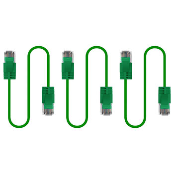 3PK Cruxtec Ultra-Thin CAT6A U/UTP Ethernet Cable 5m - Green