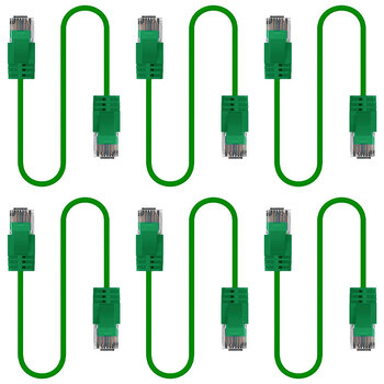 6PK Cruxtec Ultra-Thin CAT6A U/UTP Ethernet Cable 5m - Green