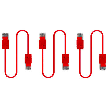 3PK Cruxtec Ultra-Thin CAT6A U/UTP Ethernet Cable 5m - Red