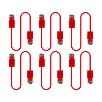 6PK Cruxtec Ultra-Thin CAT6A U/UTP Ethernet Cable 5m - Red