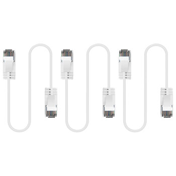 3PK Cruxtec Ultra-Thin CAT6A U/UTP Ethernet Cable 5m - White